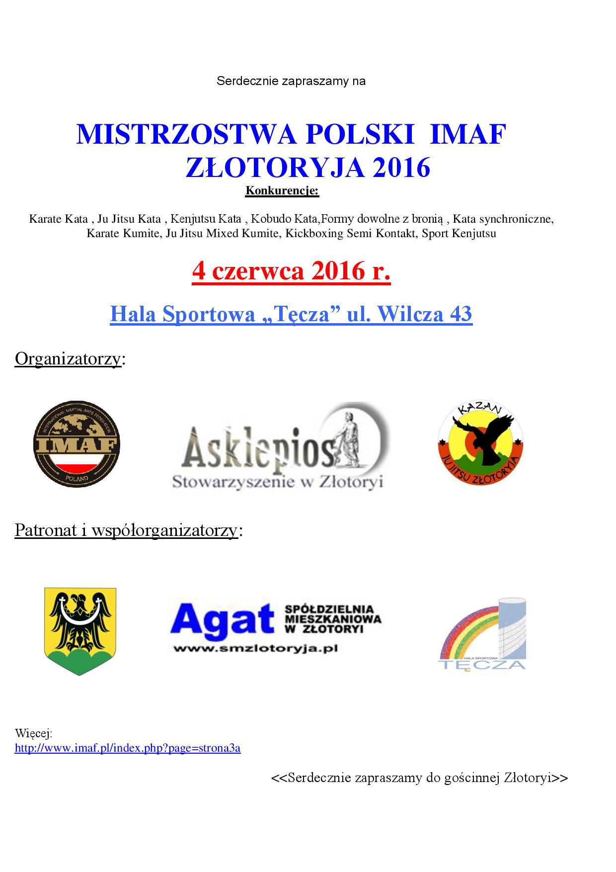 komunikat Mistrzostwa Polski 2016